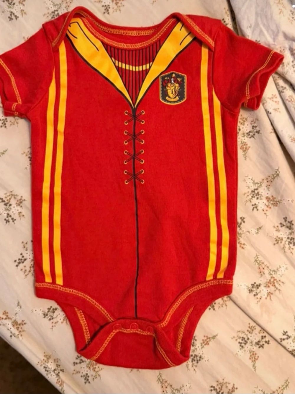 Little Wizard Yellow & Red Baby One-Piece